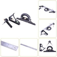 Règle réglable 3 en 1 Multi combinaison Square Finder Protractor Outils de mesure universels Angle droit