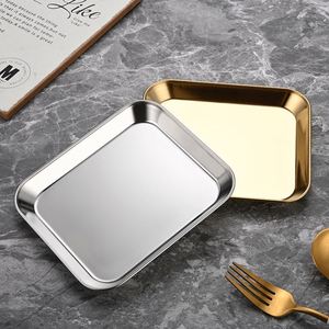 Plateau carré en acier inoxydable 304 doré pour buffet, barbecue, desserts, idéal pour les hôtels, les restaurants coréens et les fêtes - Product Image 4