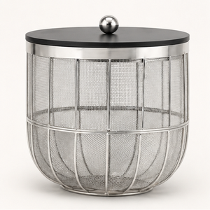 Modern Stainless Steel Mesh Fruit and <b>Vegetable</b> <b>Storage</b> Basket with Dustproof Black Lid and Ball Knob - Product Image 6