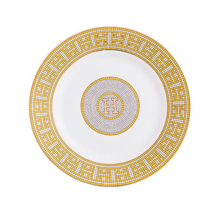 Piatti rotondi bianchi stoviglie in porcellana Vintage in ceramica oro reale bordo decorazioni piatto cena <span class=keywords><strong>set</strong></span> - Product Image 1