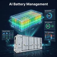 Sistema de Almacenamiento de Energía en Contenedor con Refrigeración Líquida Inedge Power, BMS, SOH, SOC, BESS, IA, 1MWh/2MWh/3MWh
