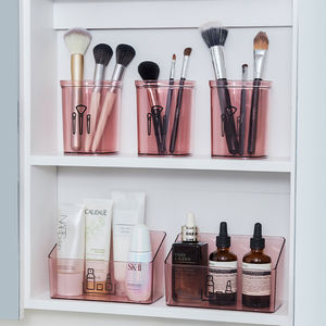Moderno organizzatore di trucco in plastica trasparente piccola camera da letto da banco con Design rettangolare per il trucco pennelli nuovo prodotto - Product Image 4