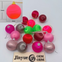 Ensemble de Boules de Noël en Plastique Premium Personnalisées, Fabriquées à la Machine, Rayées Multicolores, Ornements de Fête Plein de Couleurs pour Arbre de Noël