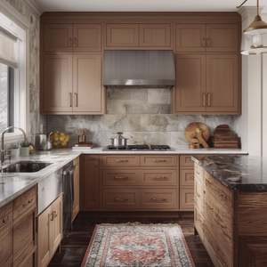 Gabinete de Cocina Blanco Estilo Shaker, Madera Maciza de Lujo con Piedra de Cuarzo, Muebles de Madera Hechos a Medida, Madera Maciza Americana - Product Image 3