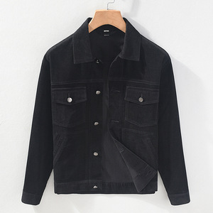 Style japonais décontracté printemps hommes vêtements <span class=keywords><strong>de</strong></span> <span class=keywords><strong>travail</strong></span> court ample jeunesse velours côtelé artistique col montant avant coupe-vent veste manteau - Product Image 1