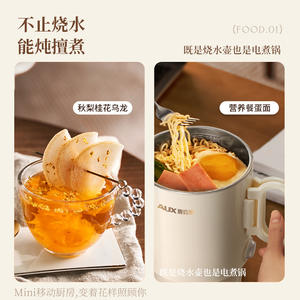 Bouilloire électrique portable AUX en acier inoxydable, 187x128x150mm, chauffage rapide pour les voyages et les déplacements professionnels - Product Image 5