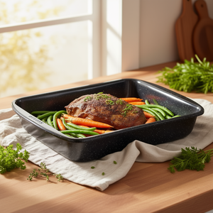 Plat à gratin RIESS Profi, plat à rôtir antiadhésif, plaque de cuisson pour viande et légumes, 32x24cm - Product Image 3