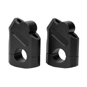 Rehausseur de guidon de moto 22 mm noir en alliage d'aluminium CNC avec support d'extension réglable en hauteur pour amélioration - Product Image 5