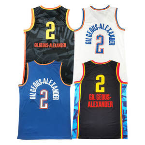 Новинка 2025, дышащая майка большого размера с принтом Oklahoma/прошитая #2 Gilgeous-Alexander #7 Holmgren #8 Williams, баскетбольная майка - Product Image 5