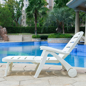 Chaise de plage moderne minimaliste d'extérieur, chaise inclinable intégrée en <span class=keywords><strong>plastique</strong></span>, chaise pliante de loisirs, chaise longue pour parc aquatique, hôtel, piscine - Product Image 6