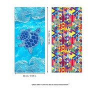 Serviette de bain en microfibre hautement absorbante Séchage rapide double face avec impression de dessin animé de sable antiadhésif Sac de plage sans sable inclus