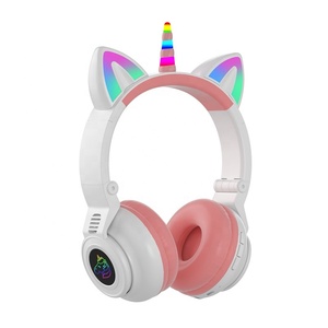 Offre Spéciale produits Macarons <span class=keywords><strong>licorne</strong></span> écouteurs LED lumière casque sans fil stéréo <span class=keywords><strong>pas</strong></span> <span class=keywords><strong>cher</strong></span> personnalisation casque - Product Image 4