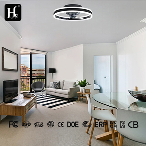 Modern design <b>ceiling</b> fan with adjustable LED <b>lights</b>, 6 wind speeds, flat installation and <b>remote</b> <b>control</b>, low profile - Product Image 3