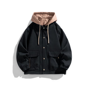 Veste à capuche personnalisée avec logo, deux couches, pour hommes, printemps-automne 2023, nouvelle collection, grande taille, mode, vêtements décontractés pour garçons, confortable et cool - Product Image 2