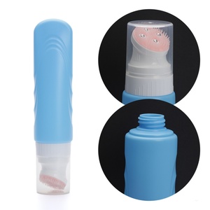 Envase de Plástico Personalizado al por Mayor, Tubo Único Azul para Crema de Belleza, Envase Vacío para Loción con Cabezal de Silicona para Masaje con Bola Rodante - Product Image 2