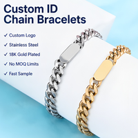 Bracelet personnalisé gravé au laser avec nom, en acier inoxydable, étanche, chaîne cubaine, pour femmes et hommes, bracelet à maillons tendance