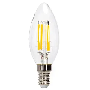 Lampadina LED a filamento trasparente C35 E14 8W - Efficienza energetica, luce calda ideale per decorazione e ambienti - Product Image 1