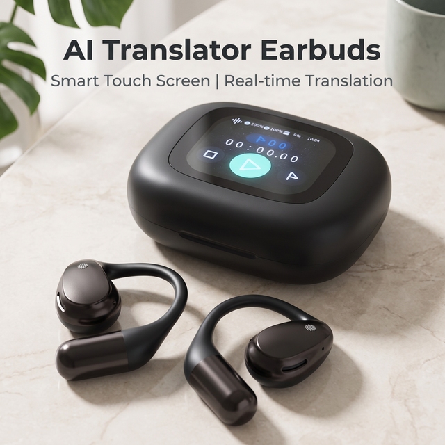 2026 New Model AI Translation for 6.0 Headphones Cross-Border In-Ear Sports Smart Color Screen Earbuds