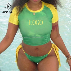 Maillot de bain sexy personnalisé pour femmes, ensemble de bikini micro mini 2 pièces, t-shirt assorti, vêtements de plage, maillot de bain pour femmes 2024 - Product Image 5