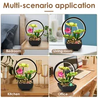 Fontaine d'eau USB, fontaine de relaxation de bureau avec cascade, pierres naturelles, éclairage LED annulaire, décoration de la maison, lampe de table
