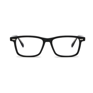 Rectangle Full Rim <b>Eyeglasses</b> Solid Black <b>Frame</b> Anti-Uv Unisex Adults Vision Correction <b>Frames</b> - Product Image 6