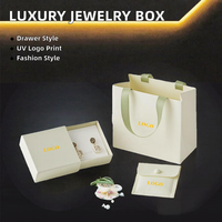 Boîte cadeau de luxe en papier pour bijoux avec pochette en velours et ensemble de sacs cadeaux pour emballer boucles d'oreilles, colliers, bagues et bracelets