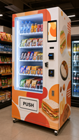 Distributeur automatique de boissons et de snacks réfrigéré en acier inoxydable à grande capacité avec écran tactile et gestion basée sur le cloud pour usage commercial