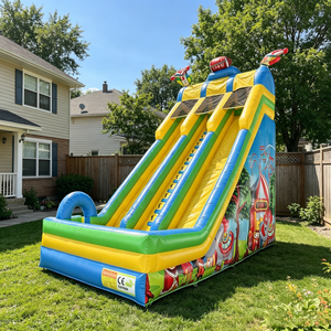 Toboggan Gonflable Commercial Clown de <span class=keywords><strong>Cirque</strong></span> à 3 Voies, Grand Toboggan Gonflable Sec Extérieur en PVC pour Enfants et Adultes - Product Image 4
