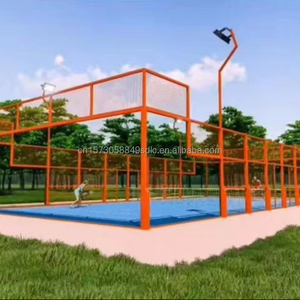 2024 SSPADEL Precio de fábrica Cubierta de pista de Pádel Panorámica Interior Pista de tenis de Pádel Césped artificial de acero Calidad Tenis de pádel - Product Image 1