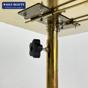 Nuovo Prodotto Wally Beauty 2025: Carrello da Salone Dorato con Vassoio Girevole in Acciaio Inossidabile - Product Image 5