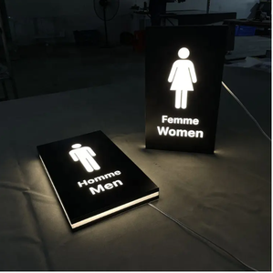 Personalizado aço inoxidável masculino ou feminino toalete sinal da porta para shopping banheiros públicos