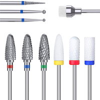 Kits de perceuse à ongles en carbure, 10 pièces/ensemble, fraise en céramique, mèches de perceuse à ongles, forets à ongles en carbure