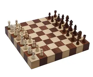 Juego de Ajedrez de madera magnético de 15 pulgadas personalizable, juego de ajedrez con ranuras de almacenamiento, juego de mesa clásico