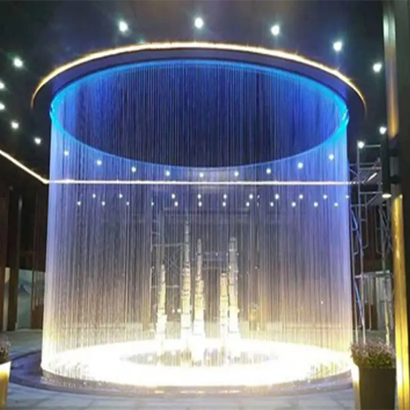 Op Maat Gemaakte Tuin Water Fontein Led Licht Vallende Regen Vliesgevel Fall Water Feature