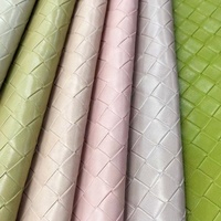 Haute qualité PU grand tissu à carreaux tissé en relief Faux cuir synthétique pour bricolage sacs à main chaussures portefeuille