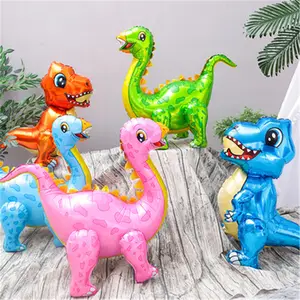 Ballons en aluminium en forme de dinosaure 4D, 1 pièce, grands, Dragon vert debout, décorations de fête d'anniversaire, pour enfants, jouets, à Air, pour garçons