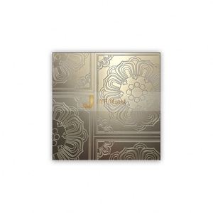 EX136 Supply 8K <b>Mirror</b> Etched Gold Color Art Stainless Steel Decorative Metal 4FT X 8FT <b>Sheet</b> for Interior Wall Decoration - Product Image 2
