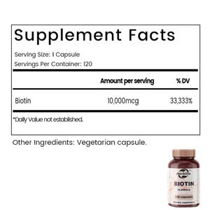 Suplementos Herbales OEM/ODM Personalizados - Cápsulas de Biotina Más Vendidas para Adultos, No Aptas para Adolescentes, Niños o Mujeres Embarazadas - Product Image 2