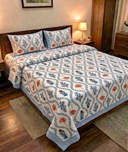 Meilleur ensemble de couvre-lit en coton imprimé floral, drap-housse et taies d'oreiller réversibles en tricot pour la maison et l'hôtel - Product Image 3