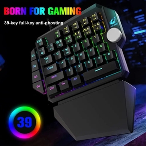<span class=keywords><strong>Clavier</strong></span> mécanique de jeu USB-C ergonomique programmable à <span class=keywords><strong>une</strong></span> <span class=keywords><strong>main</strong></span> Free Wolf K5 avec bouton multimédia et design détachable - Product Image 5
