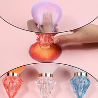 Brosses douces pour enlever la poudre de manucure, brosses de nettoyage des ongles en forme de diamant