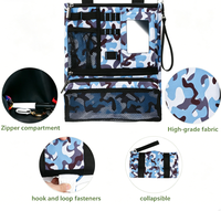 Bolsa Colgante para Carro de Golf, Bolsa de Almacenamiento Plegable Impermeable, Bolsa de Accesorios de Golf con Correa Ajustable, 1 Herramienta para Divots, 4 Tees de Madera