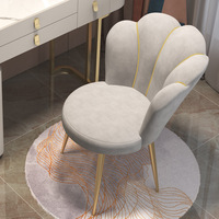 Chaise de maquillage multifonctionnelle en tissu de luxe nordique, chaise de salle à manger, tabouret de bureau à domicile, pouf de chambre à coucher avec dossier