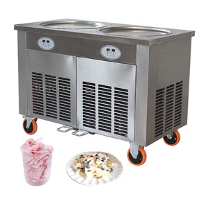 Máquina de rodillo de helado frito tailandés/sartén de helado/máquina de helado de rollos de yogur congelado - Product Image 2
