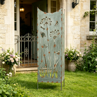 Panneau décoratif de jardin en métal rustique motif pissenlit, résistant aux intempéries, pour la décoration de pelouse et de jardin