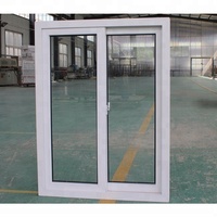 Fenêtres coulissantes en PVC/UPVC avec double vitrage trempé et design grillagé