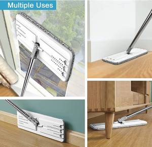 Cubo nuevo, fregona plana rotativa de 360 grados con fregona de cubo de secado automático y exprimidor, fregona de microfibra perezosa manos libres - Product Image 4