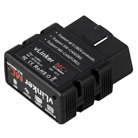OBD2 OBDII Vgate VLinker MC + PLUS ELM327 Bluetooth OBD 2 Scanner untuk Diagnostik Mobil Alat Otomatis untuk Android IOS BT 4.0