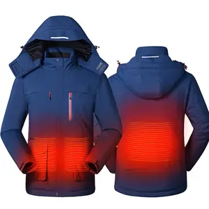 Veste chauffante intelligente, gilet d'hiver 2022 unisexe, charge USB infrarouge en Fiber de carbone, veste chauffante imperméable, costume de Ski