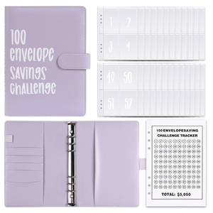 Carnet de notes en cuir magnétique A5 100 jours pour économiser de l'argent Budget Binder Saving Challenge Envelope - Product Image 1